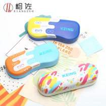 Childrens glasses case Student girl portable myopia eye box Korean senior boy anti-pressure girl cute cartoon