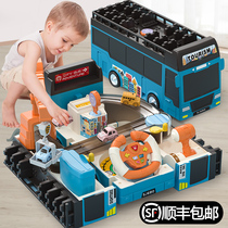 Multifunctional deformation bus bus childrens toy car boy 2021 new boy baby school bus puzzle