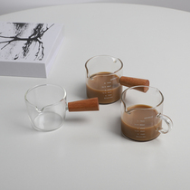 ins Japanese style with espresso scale milk jug steak juice bucket dipped in small milk cup milk jug