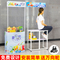 Promotional table display stand portable folding mobile stalls advertising push table test Booth supermarket snack cart
