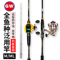 Guangweilua rod set Long throw nozzle special beginner ml adjustment fishing rod Horsehead handle Water drop wheel full set