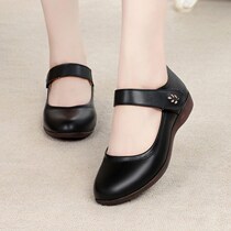 New spring and summer mother shoes comfortable non-slip soft bottom round head flat wedge heel middle-aged middle-aged and elderly single shoes women