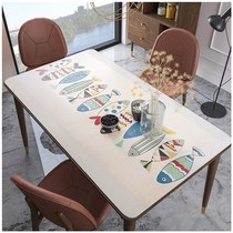 Table mat household anti - hot tea mat 2021 new waterproof oil - resistant PVC soft glass tablecloth Chinese style