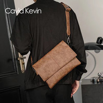 Cavid Kevin Man Single Shoulder Bag Bull Piad Backpack South Korea Trend Casual Genuine Leather Fashion Diagonal Satchel