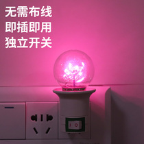 Small purple lamp bedroom sleep atmosphere lamp purple romantic warm bedside lamp photo supplementary light atmosphere Red Night Light