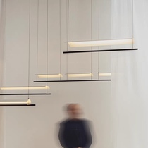 Designer restaurant chandelier modern minimalist dining table bar lighting creative minimalist word office strip lamp fixtures