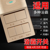 Bull bull bull bull bull bath bully switch household 86 type 4 four open 5 five open sliding cover bathroom toilet 16A universal