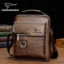 Mckangaroo Fashion Mens Bags Genuine Leather Skew Satchel Shoulder Bag Bull Leather Business Handbag Mens Bag Leather Bag Harp