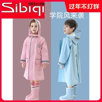 Childrens raincoats primary school boys kindergarten female ponchos children with schoolbags children go to school and thicken the whole body