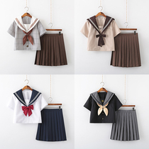 Genuine Jk Uniforms Girls Summer Clothing 12 years old Students 9 College Wind sailor clothes Children jk skirts full suit 10