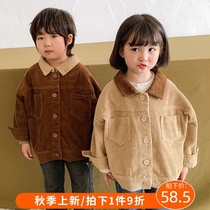 Childrens coat corduroy girls autumn baby top 2021 new childrens clothing spring and autumn western style boys jacket