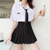 jk uniform skirt class suit summer suit High school student dress shirt pleated skirt two-piece e-sports girl college style