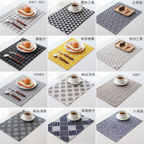 Day Style Dining Mat Cotton Hemp Cloth Art Napkin Table Mat Nordic Minima Restaurant Thermal Insulation Mat Plaid Elementary School Kids Western Dining Mat