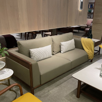 New Chinese style solid wood sofa combination light luxury modern minimalist sofa living room size apartment black walnut high-end furniture