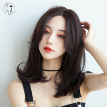 Jane Xi wig female short hair net red mid-point bangs clavicle hair natural fluffy mid-long curly hair wig set