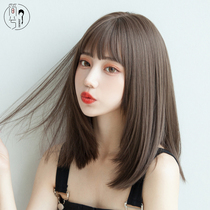 Simple wig female long hair net red shoulder age reduction collarbone hair natural full headgear inner buckle long straight hair