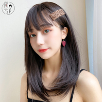 Jane Xi wig female long hair natural fluffy full headgear Long straight hair simulation Qi bangs clavicle hair set