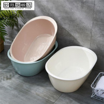 Large Basin bathing baby pot washing basin household large thick oval rectangular plastic basin