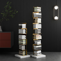 Light Extravagant Living Room Marble Floor Type Metal Multilayer Bookshelves Individuality Creative Art Invisible Wall Shelf