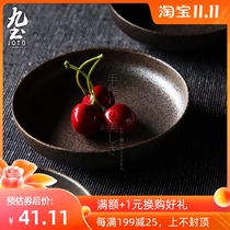 Nine Earth handmade refreshments small dishes dishes Japanese pottery retro ceramic candy dried fruit pastry plate