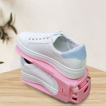 Shoe rack thickened bracket one-piece household artifact Plastic double-layer adjustment storage simple shoe shoe cabinet adjustable type