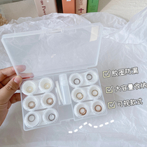 Portable contact lens storage box Transparent leak-proof double care large capacity simple multi-pair contact lens companion box