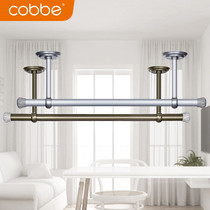 Kabei balcony clothes rack top mounted clothes rack Space aluminum single rod fixed simple clothes rack sun quilt rod cool clothes rod