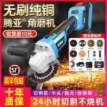 Tengya angle grinder carbon brush Lithium electric brushless charging wireless speed regulation small rust removal grinder grinding machine electric mill