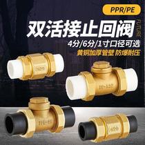 4 points 6-1 inch Full copper horizontal check valve 20 25ppr Living water receiving form to the valve tap water pipe fitting pe