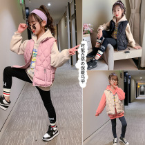 5 girls 6 vests and winter clothes 7 down cotton thickened 8 waisters in autumn and winter childrens vest and horse clips wear 10 years old