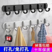 Hanging clothes hook row-free wall door rear wall-mounted toilet hook powerful viscose horizontal row bathroom towel hook