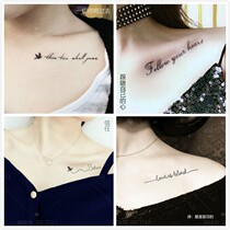 Clavicle waterproof high-end fairy tattoo stickers Net red Sweet cool letter stickers on the neck Chest niche calf tattoos
