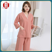 Tai Nuojin cotton sweat steamed clothing womens large size plus fat Chinese steamed womens clothes cotton high-grade sauna beauty ear bath clothing