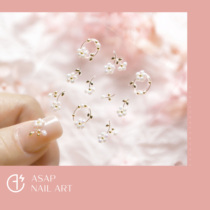 Jewelry stickers (honey)Japanese three-dimensional pearl nail stickers 3d decorative adhesive nail stickers Diamond decals