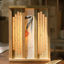 Shi Carpenter non-legacy Chinese table lamp Chinese style hand-decorated bedside lamp Bedroom new Chinese desk lamp Warm home