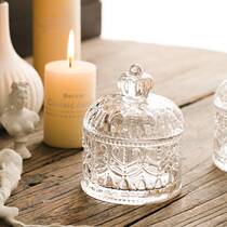 Glass Candy Flush Hotel Bar Restaurant Containing box Living room Candy Tank Sugar Cylinder First Decorated Case Makeup Cotton 