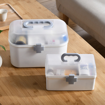 Household medicine box home medicine box emergency rescue storage portable medical visit simple separation drug storage box