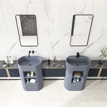 Jiumu Dynasty artificial stone column basin integrated wash basin art basin small apartment toilet basin