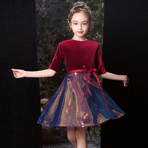 Childrens dress Princess dress girl birthday evening dress high-end foreign atmosphere host piano performance costume spring and autumn