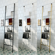 Nordic wrought iron ladder towel rack bathroom floor-to-ceiling towel rack Wall hanger decorative ornaments
