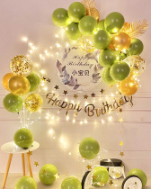 Childrens birthday decoration scene arrangement party decoration background balloon male and female baby birthday gift dress