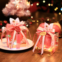 2021 Christmas pink transparent Apple box creative new Christmas Eve Apple gift box Christmas packing box