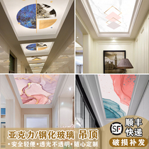 Light luxury art glass aisle ceiling living room corridor porch top decoration