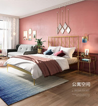 Lin's wood industry modern simple double iron bed 1 8 m iron frame bed 1 5 Nordic ins net red iron bed EO1A