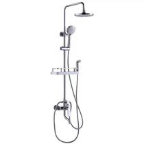 Dongpeng full bathroom shower set all copper four water booster nozzle bathroom lift shower mixing valve