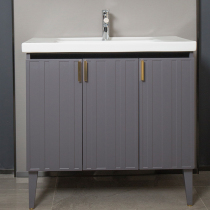 Hengjie solid wood American Light Series wood alloy waterproof and moisture-proof bathroom cabinet (excluding faucet)