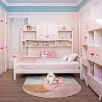 Douding Manor Pro Castle Thomas light pink side cabinet bed Multi-function bed with storage side cabinet bed