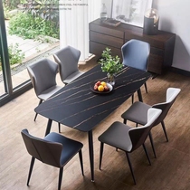 Nordic quiet Italian minimalist rock board dining table and chair combination modern simple dining table household small apartment Nordic dining table