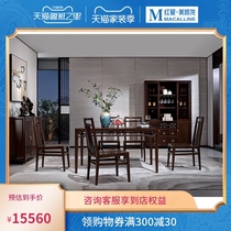 Jiudian furniture seal gas Series Ming style light luxury new Chinese restaurant ebony wood dining table and chair 1 4