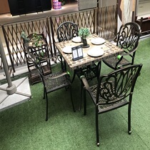 Fengsheng outdoor cast aluminum table and chair combination villa garden furniture Leisure outdoor balcony outdoor wrought iron courtyard table and chair